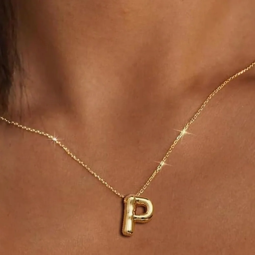 BRAND NEW, STILL IN THE PACKAGE Trendy Bubble Initial Charm and Necklace